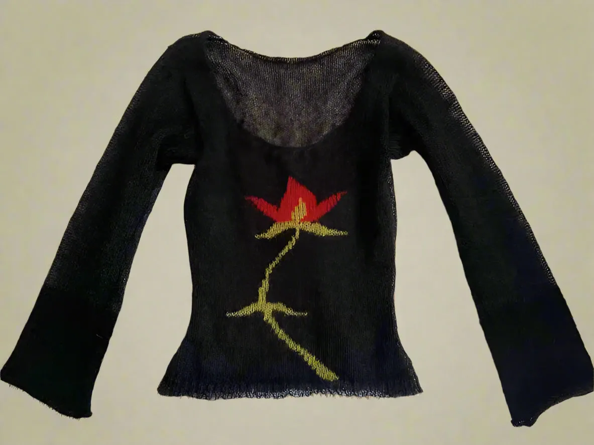 Midnight Bloom Knit Sweater