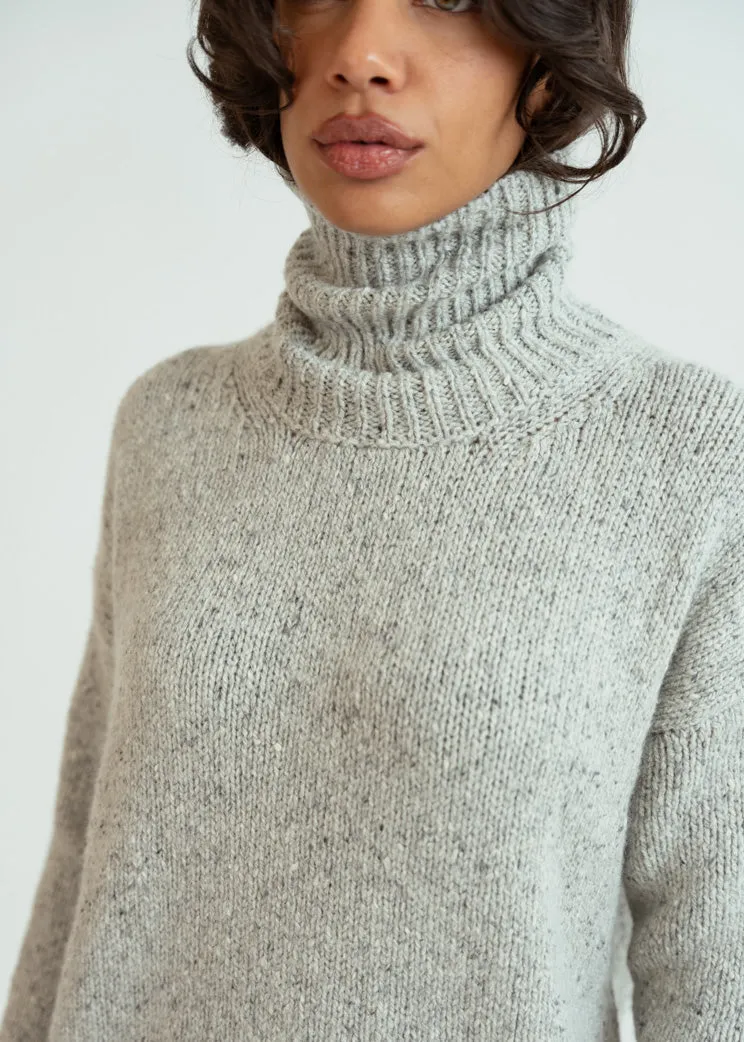 MJ Watson Grey Cashmere Turtleneck Sweater
