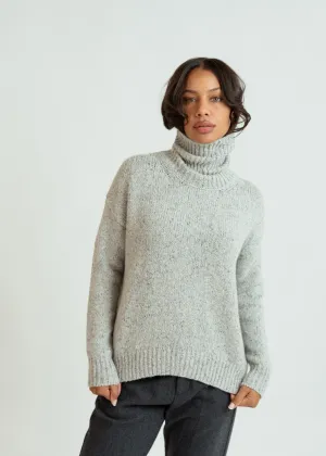 MJ Watson Grey Cashmere Turtleneck Sweater
