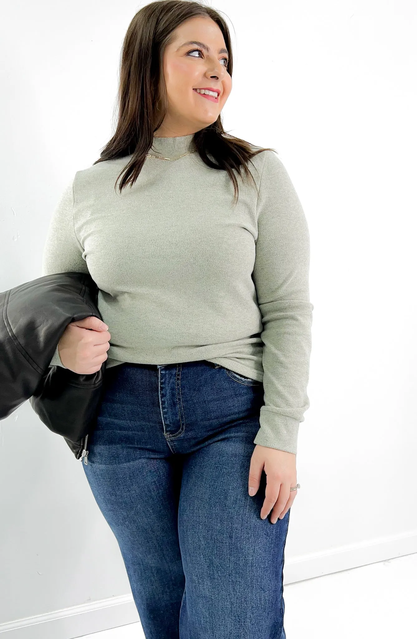 Mock Neck Lightweight Sweater Top