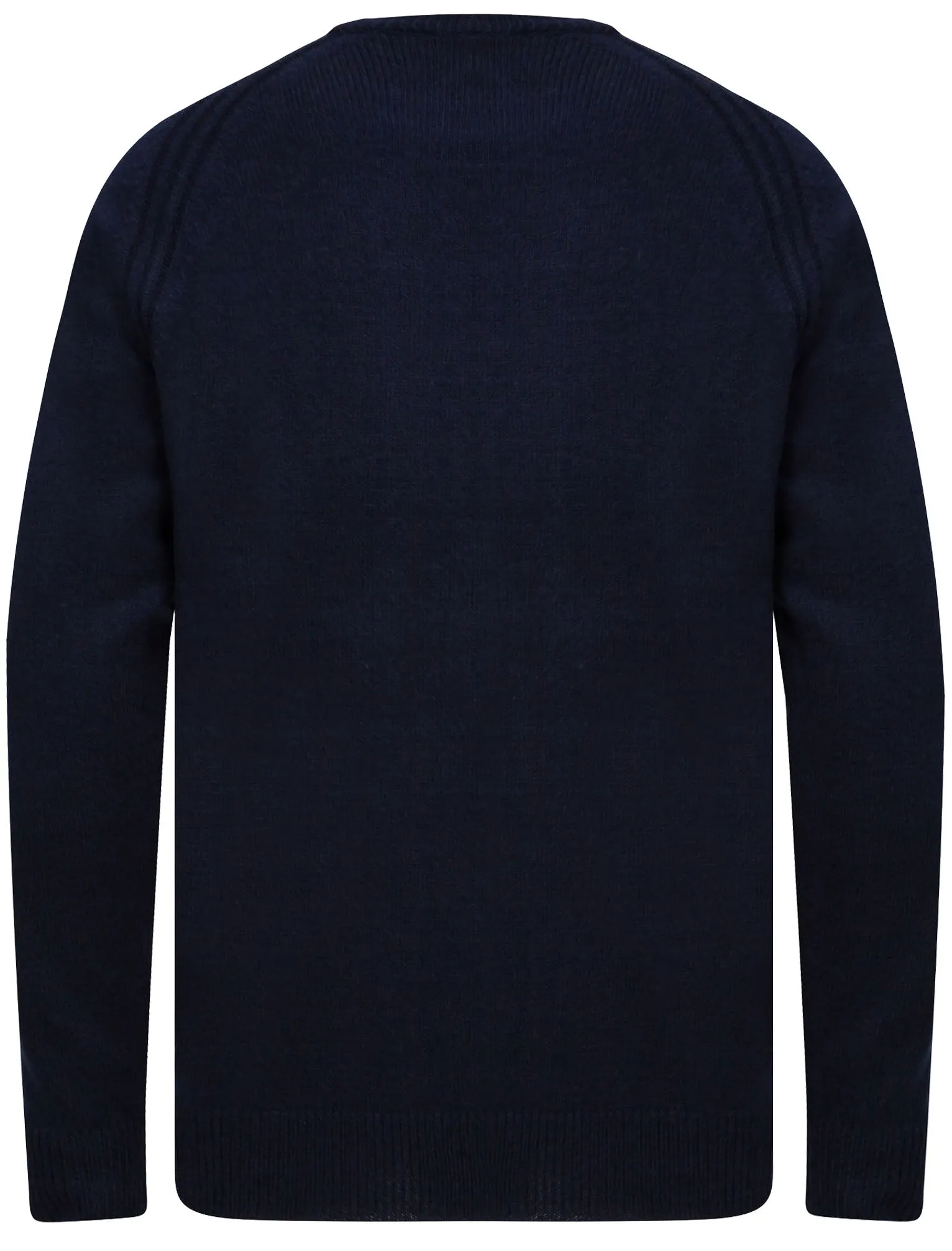 Morphy Ribbed Stitch Crew Neck Knitted Jumper in Ink Navy - Kensington Eastside