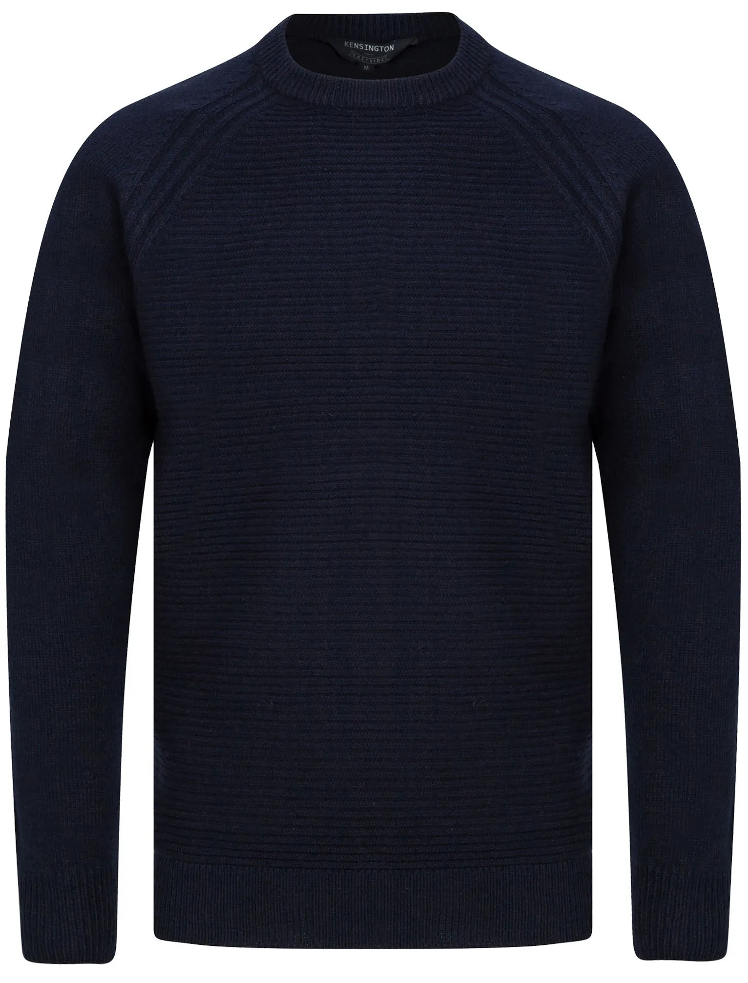 Morphy Ribbed Stitch Crew Neck Knitted Jumper in Ink Navy - Kensington Eastside