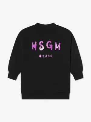 MSGM Girls Logo Print Sweater Dress