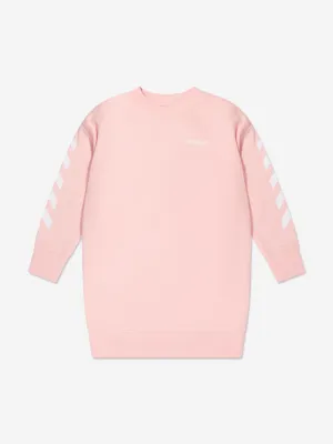 Off-White Girls Classic Arrow Tab Sweater Dress in Pink