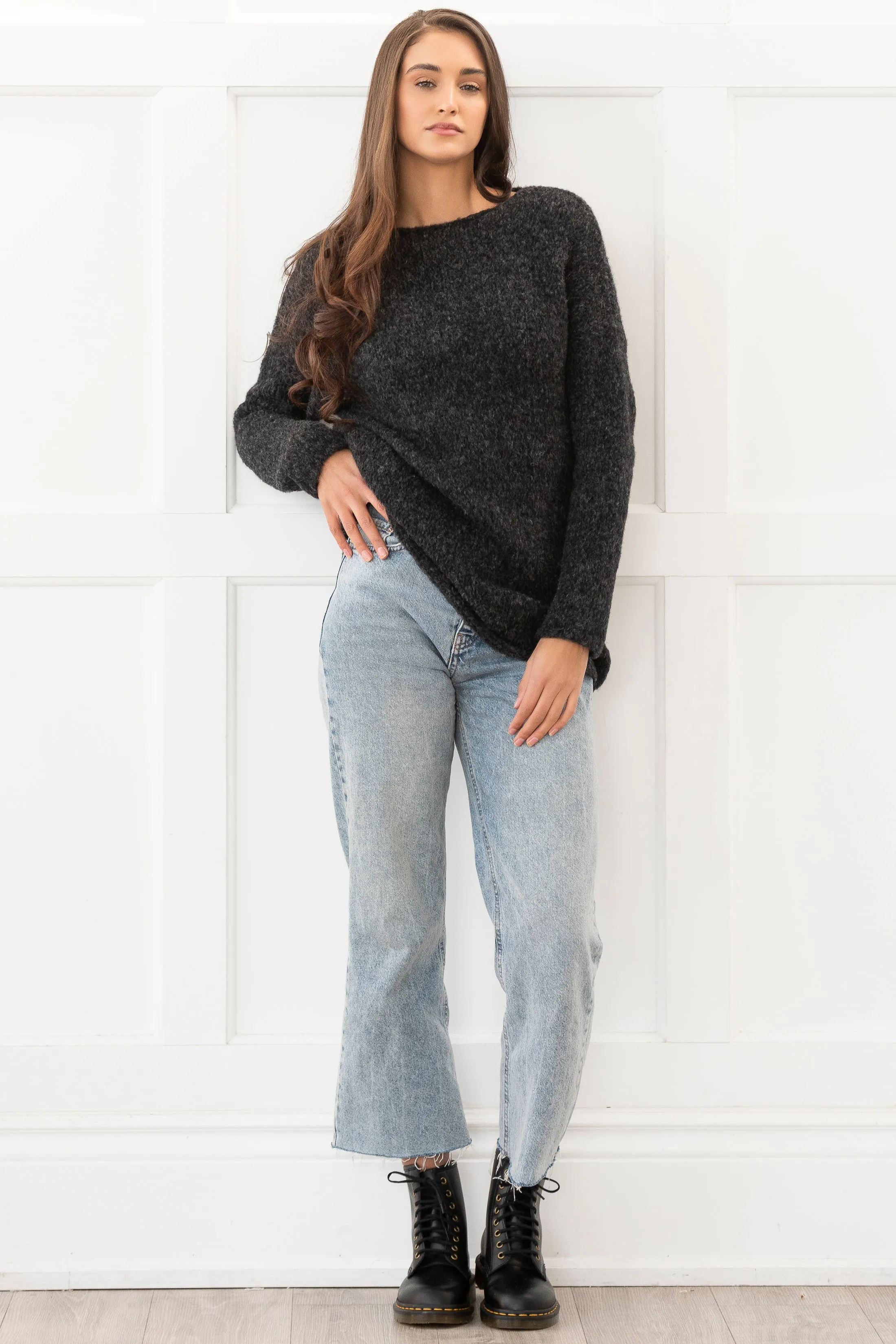 Oversized Alpaca knit sweater.