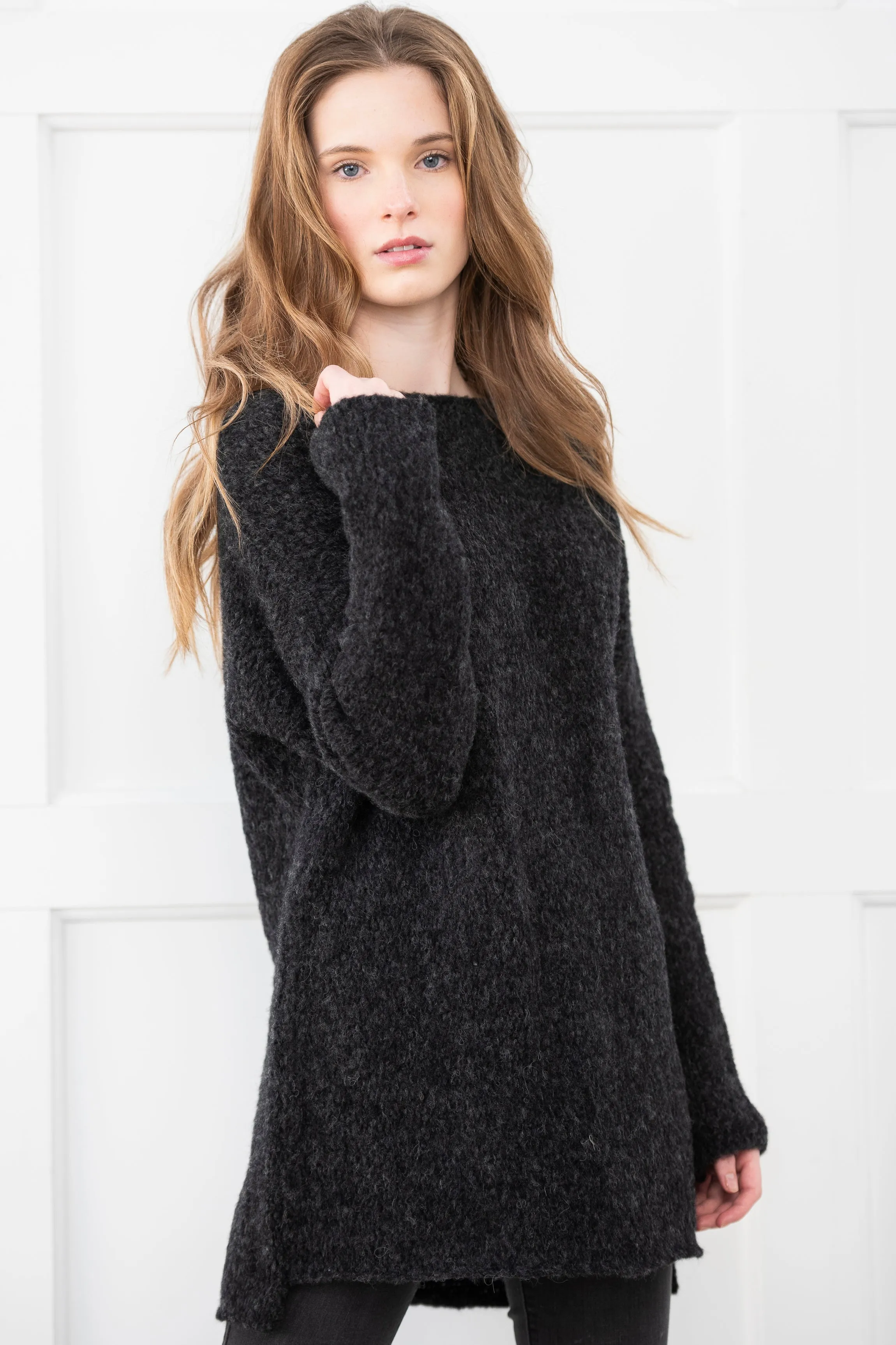 Oversized Alpaca knit sweater.