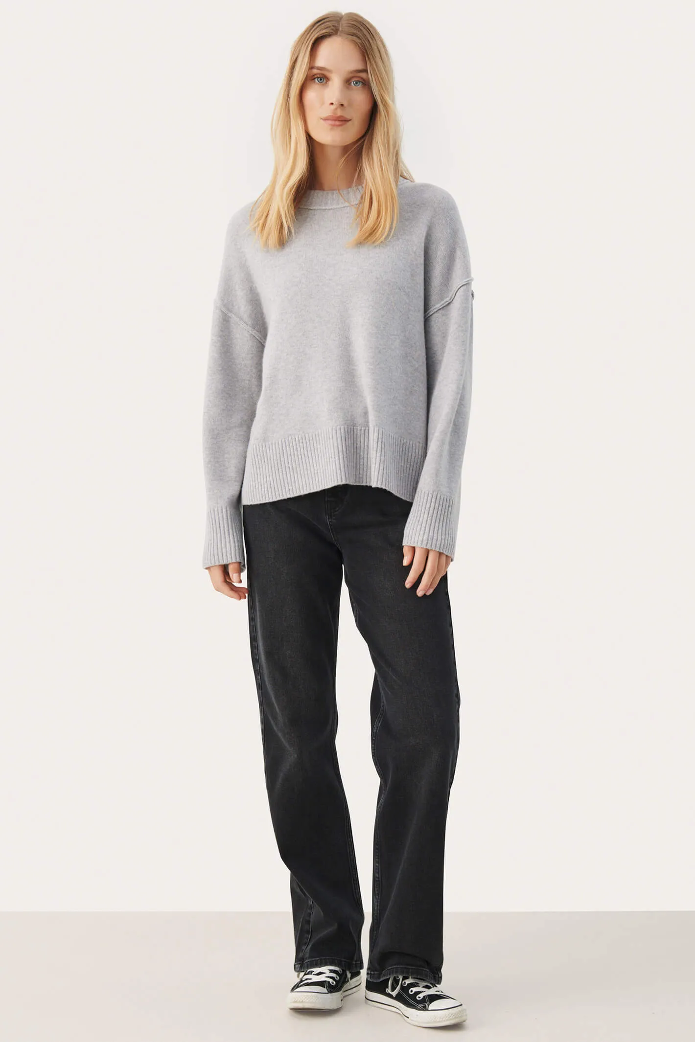 Part Two 30308020 CharlenePW 1541011 Light Grey Melange Jumper