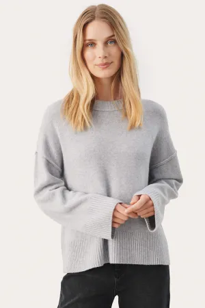 Part Two 30308020 CharlenePW 1541011 Light Grey Melange Jumper