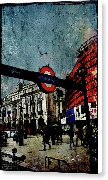 Piccadilly Underground Grunge - Canvas Print
