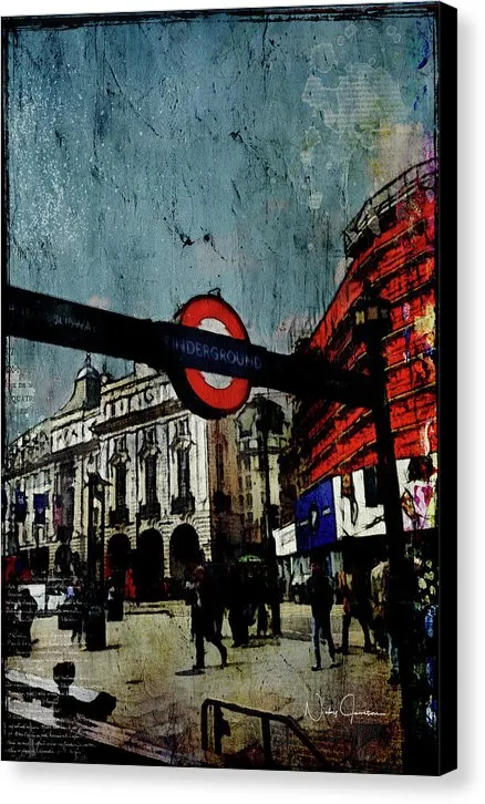 Piccadilly Underground Grunge - Canvas Print