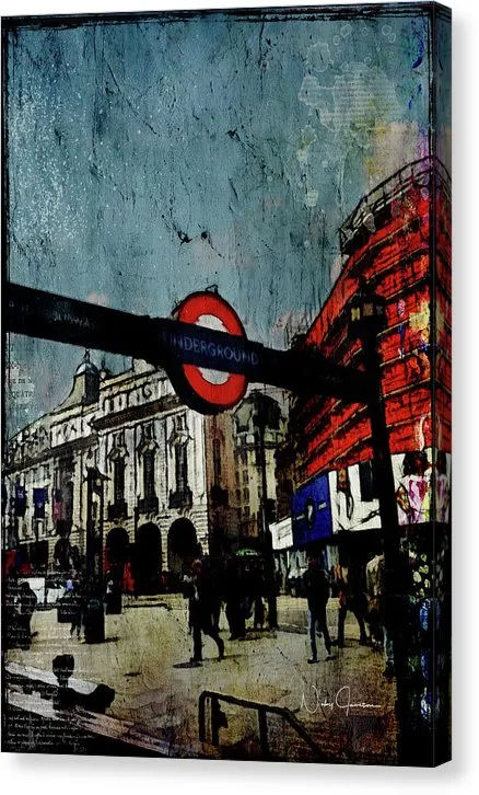 Piccadilly Underground Grunge - Canvas Print