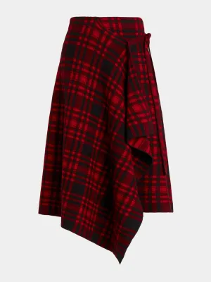 Plaid wrap jumper skirt