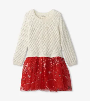 Red Sparkle Sweater Tulle Dress