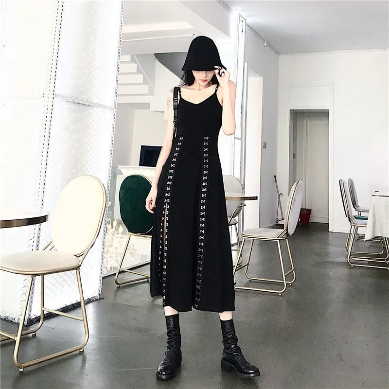 'Redemption' Black Grunge Alt Eyelet Dress