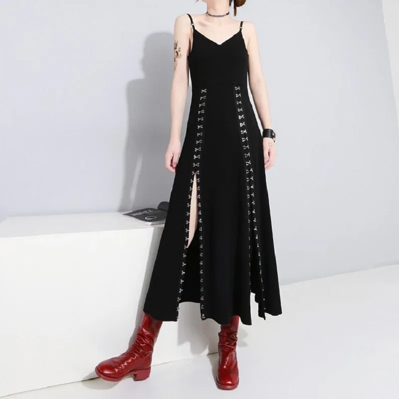 'Redemption' Black Grunge Alt Eyelet Dress