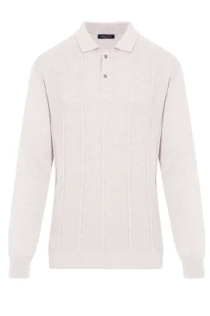 Regular Fit Plain Cotton Blend Black Polo Sweater, Grej