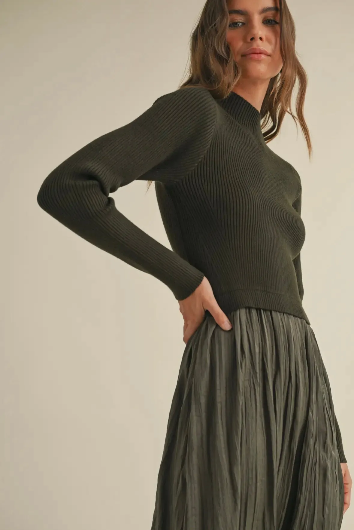 Restless Heart Satin Sweater Dress