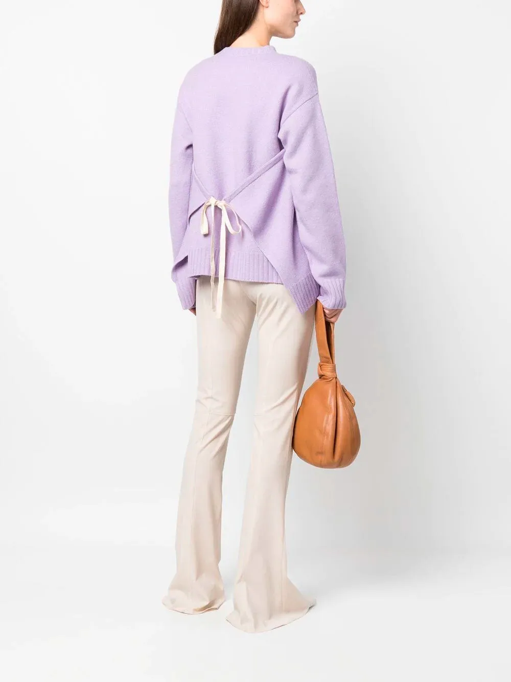 Round neck back detail jumper