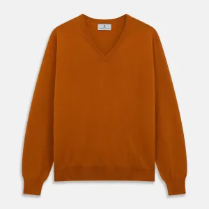Rust Paden V-Neck Jumper