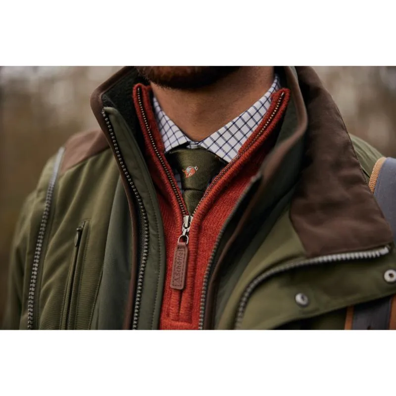 Schoffel Lewis Lambswool 1/4 Zip Mens Jumper - Brick