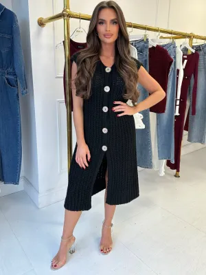 Shani Black Jumper Cardigan Dress