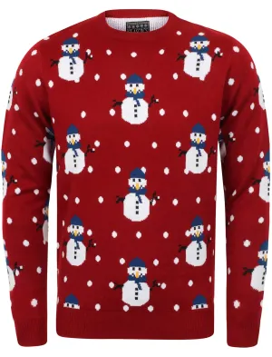Snowball Novelty Christmas Jumper In Christmas Red - Season's Greetings
