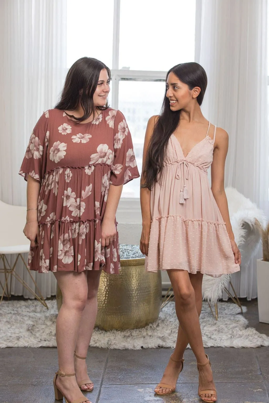 Sofia Dusty Pink Babydoll Dress