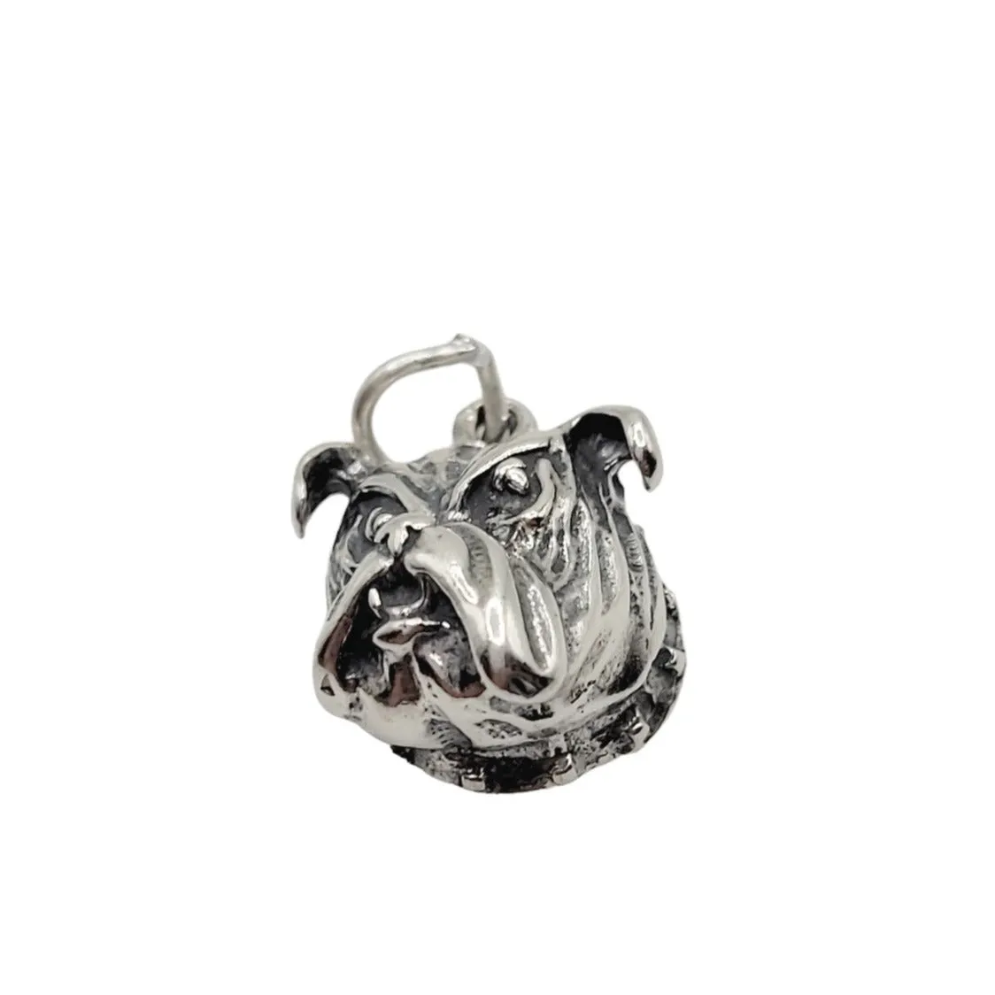 Sterling Silver Bulldog Face Charm