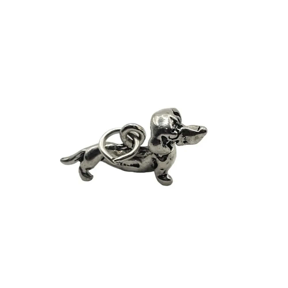 Sterling Silver Dachshund Moveable Head Dog Charm