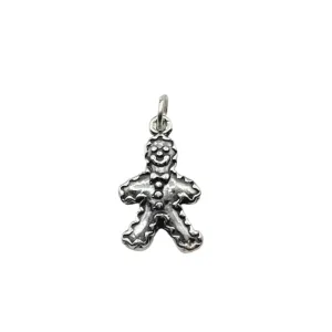 Sterling Silver Gingerbread Man Holiday Charm