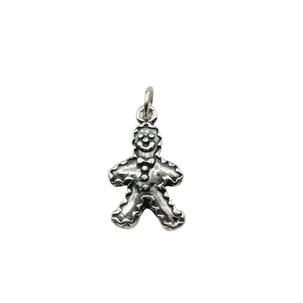 Sterling Silver Gingerbread Man Holiday Charm