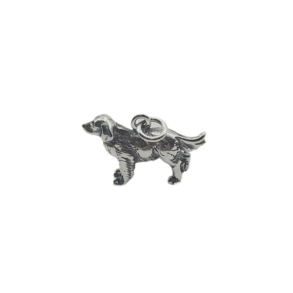 Sterling Silver Golden Retriever Charm