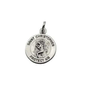 Sterling Silver Round Saint Christopher Charm