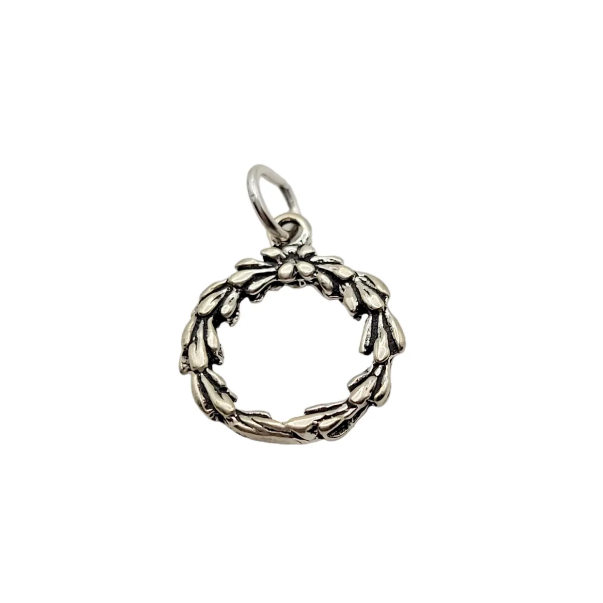 Sterling Silver Wreath Holiday Charm