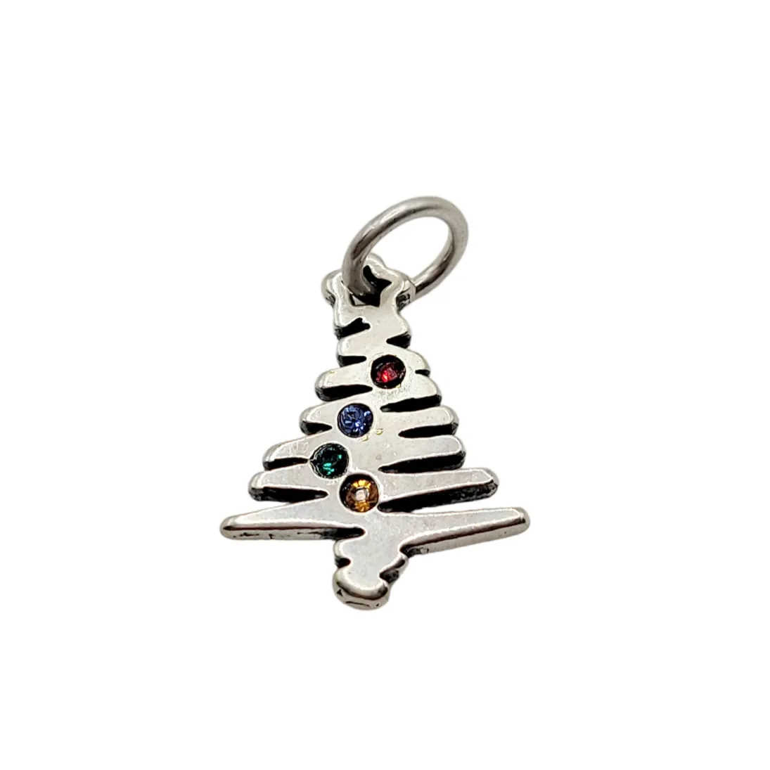 Sterling Silver Zig Zag Christmas Tree Holiday Charm