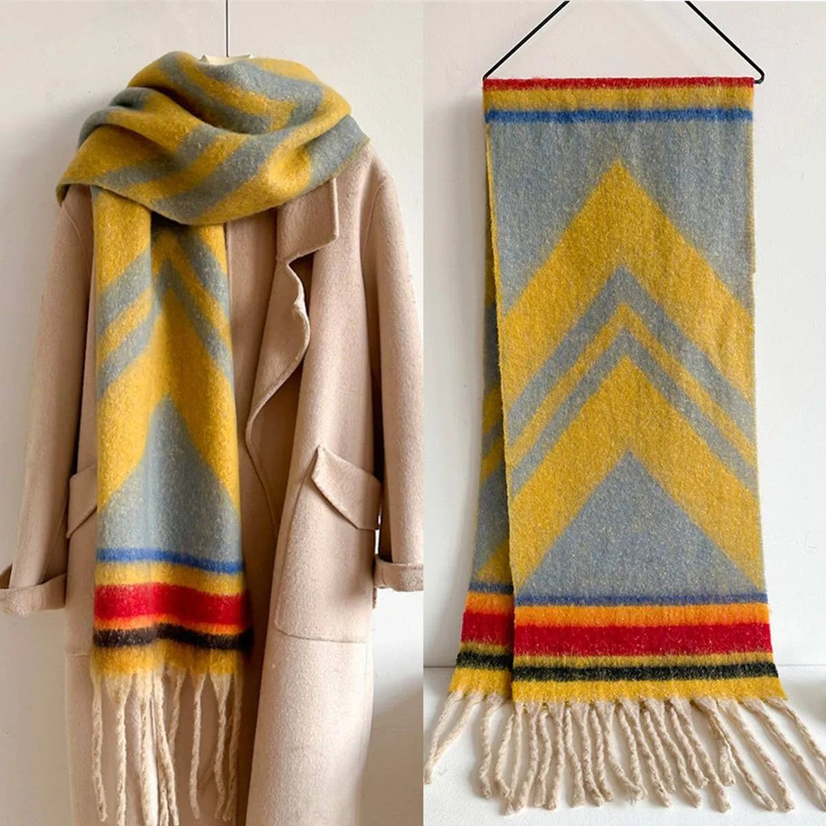 Striped Scarf - Red