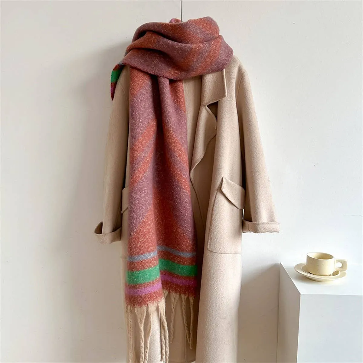 Striped Scarf - Red