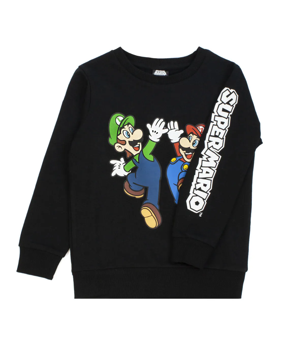 Super Mario Boys Sweatshirt Long Sleeved Jumper For Kids - Black