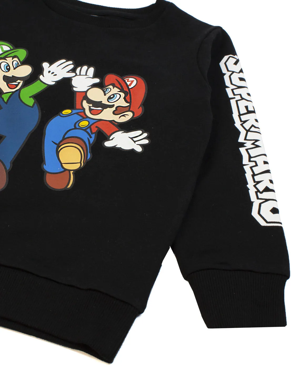 Super Mario Boys Sweatshirt Long Sleeved Jumper For Kids - Black