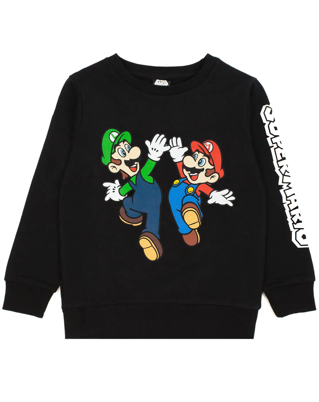 Super Mario Boys Sweatshirt Long Sleeved Jumper For Kids - Black