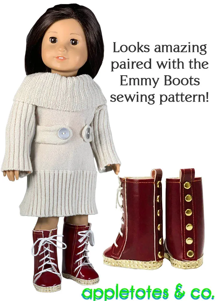 Sweater Dress Sewing Pattern for 18 Inch Dolls