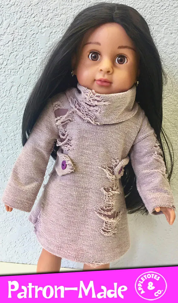 Sweater Dress Sewing Pattern for 18 Inch Dolls