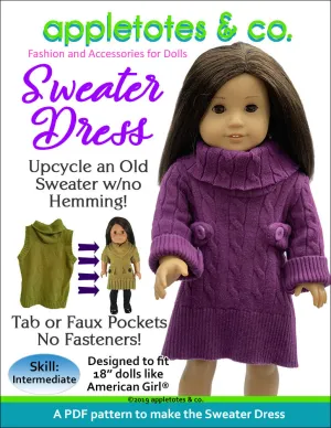 Sweater Dress Sewing Pattern for 18 Inch Dolls