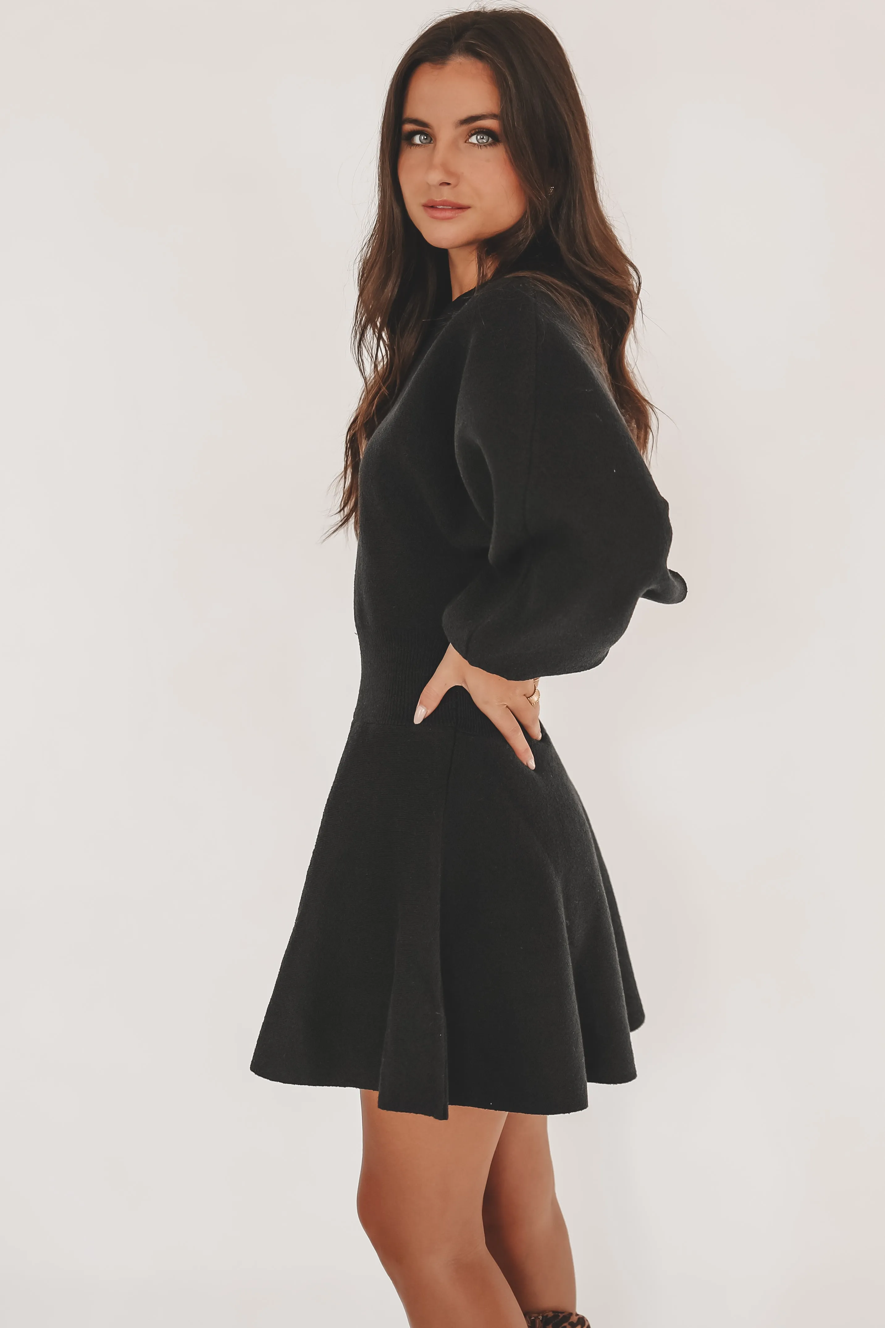 Sweet On Me Babydoll Long Sleeve Sweater Dress