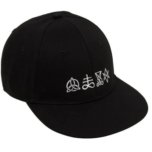 Symbolic Trucker Cap | Black Embroidery In White