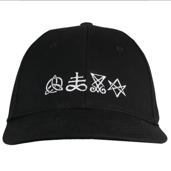 Symbolic Trucker Cap | Black Embroidery In White