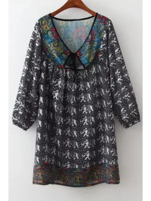 TastyHottie - Pretty Loose-Fitting Print Chiffon Dress