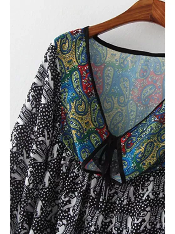 TastyHottie - Pretty Loose-Fitting Print Chiffon Dress