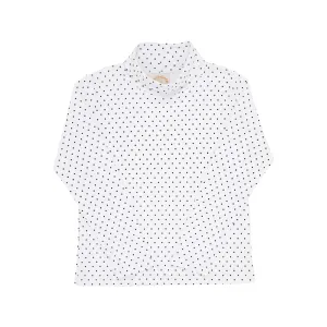 Tatum's Turtleneck & Onesie- Worth Avenue White with Newport Night Microdot