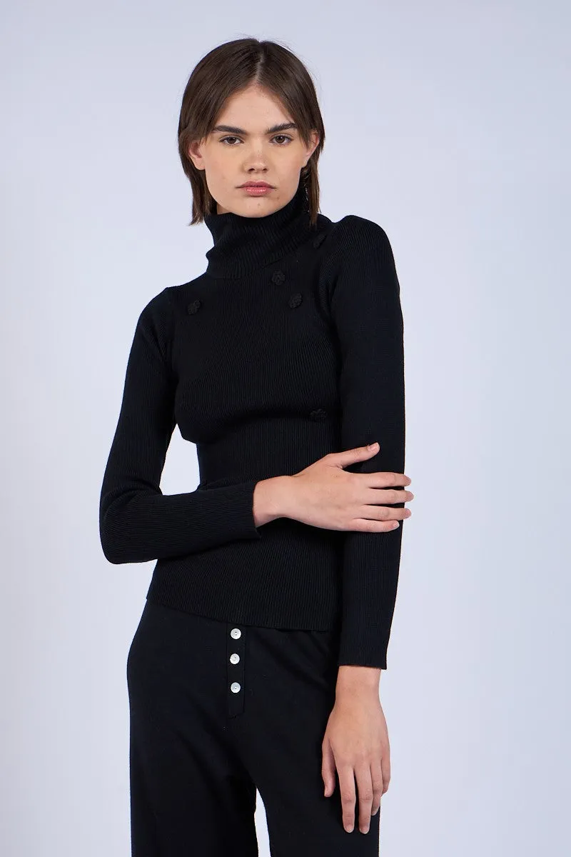 Tessa Flower Turtleneck
